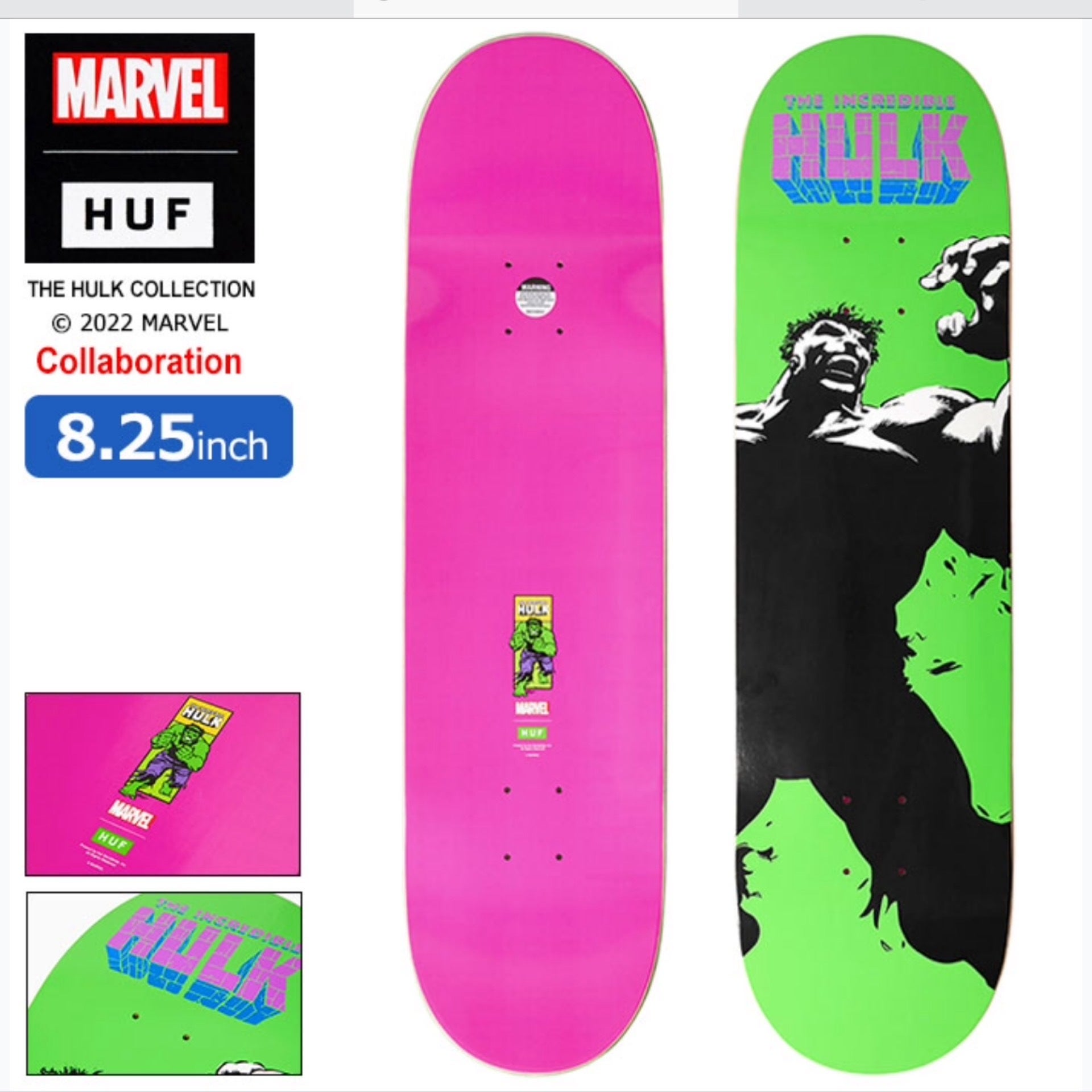 HUF x Marvel 8.25 Hulk deck